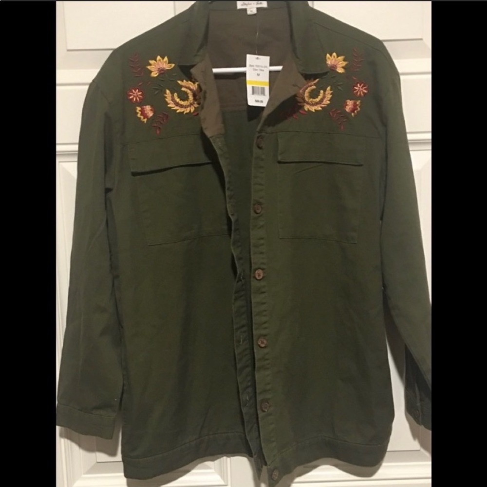 Skylar & Jade Olive Military Top/Jacket Size M